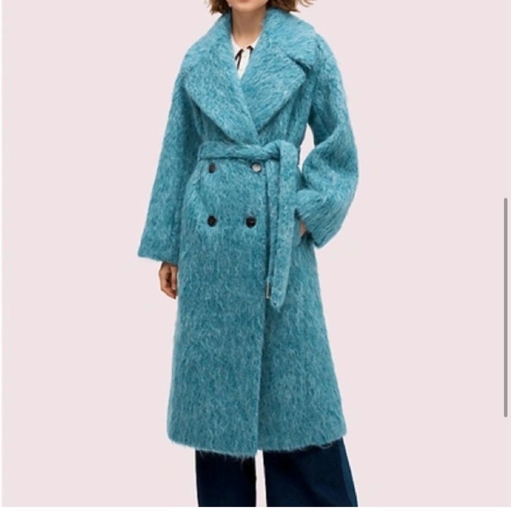 Kate Spade Blue Teddy Jacket Plush Cozy Fit